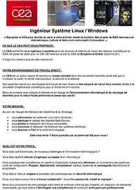Ingénieur Système Linux / Windows